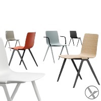 Modern strak design de Brunner A-chair is een echte eyecatcher in elke kantine of restaurant