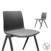 De Brunner A-Chair kantinestoel in kunststof met gestoffeerde zitting voor extra comfort