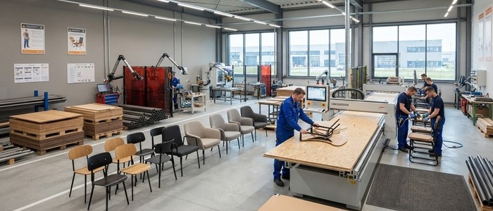 Brunner A-chair & A-Table kantineopstelling Brunner A-Chair & A-Table